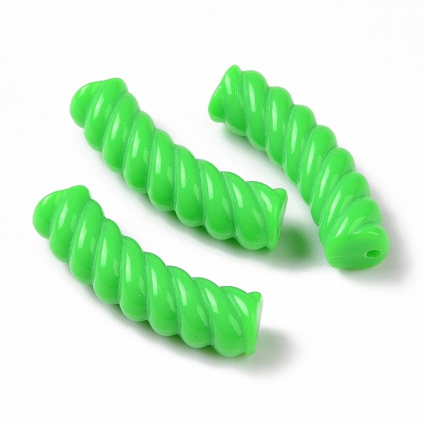 

PandaHall Opaque Acrylic Beads, Twist, Curved Tube, Lime, 33x12x8.5mm, Hole: 1.6mm, about 308pcs/500g Acrylic Tube Green