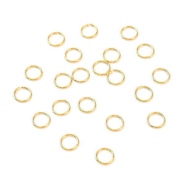 

PandaHall Brass Open Jump Rings, Long-Lasting Plated, Round Ring, Real 18K Gold Plated, 21 Gauge, 6x0.7mm, Inner Diameter: 4.6mm Brass