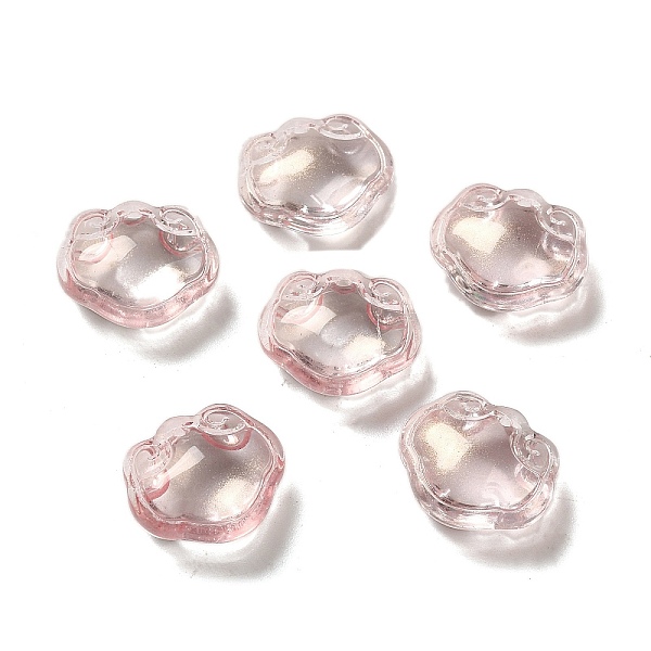 

PandaHall Transparent Glass Beads, Lock, Pink, 14x16x7mm, Hole: 1.2mm Glass Lock Pink