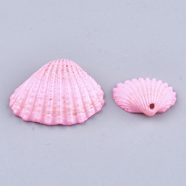 

PandaHall Spray Painted Sea Shell Pendants, Pink, 13~20x17~25x6~8mm, Hole: 1.2mm Other Sea Shell Shell Shape Pink