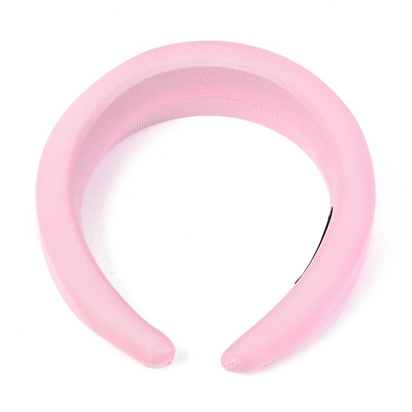 

PandaHall Polyester Sponge Thick Hairbands, for Women Bezel Hair Accessories, Pink, 15~40mm, Inner Diameter: 145x120mm Cloth Pink