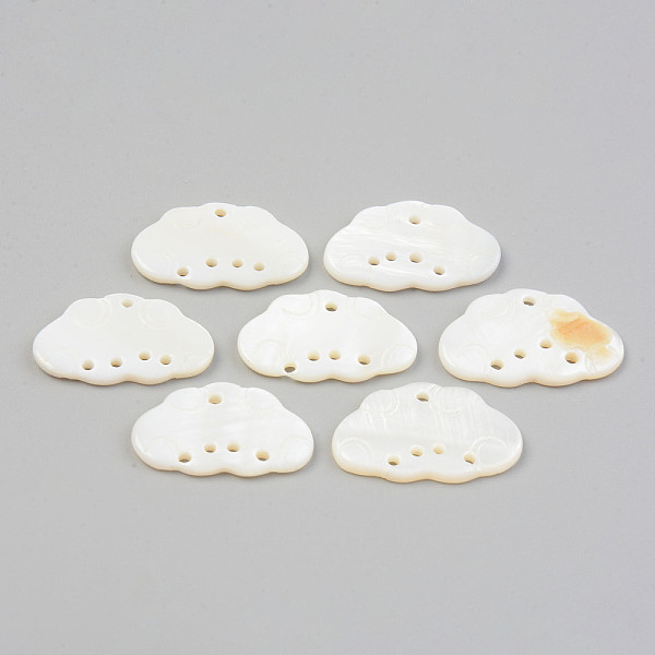 

PandaHall Freshwater Shell Chandelier Component Links, Undyed, Cloud, Seashell Color, 15~16.5x25~26.5x2.5cm, Hole: 1.5mm Shell Others