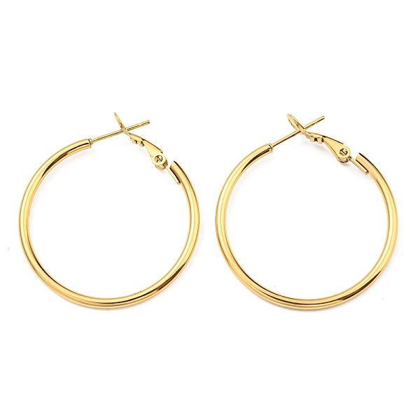 

PandaHall Ion Plating(IP) 316 Surgical Stainless Steel Hoop Earrings for Women, Long-Lasting Plated, Real 18K Gold Plated, 47x44x2mm 316...