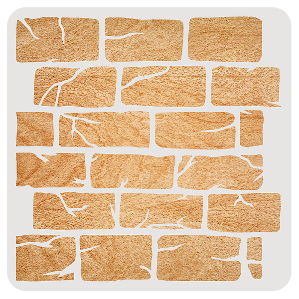 

PandaHall BENECREAT Brick Stencils, 30x30cm Irregular Crackle Brick Texture Painting Templates for Scrapbooking Card Making, Wall Floor Art..., White