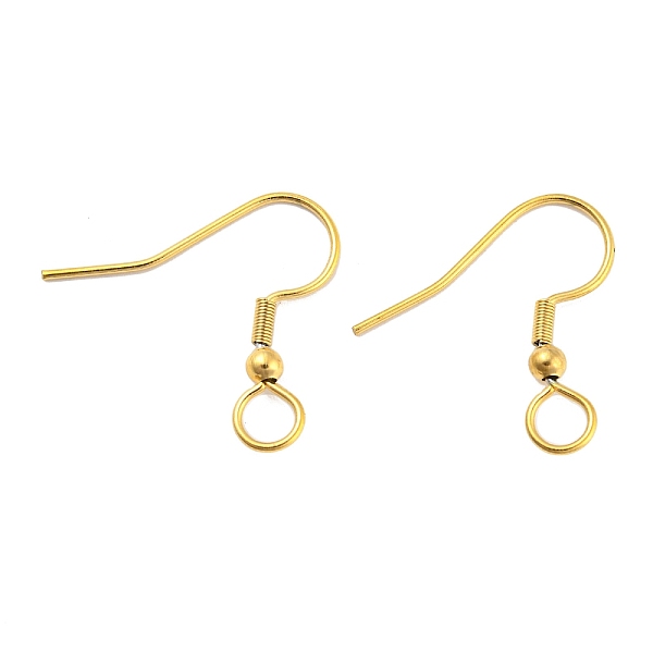 

PandaHall 304 Stainless Steel Earring Hooks, French Hooks with Coil and Ball, Golden, 21 Gauge, 22x23x3mm, Hole: 4mm, Pin: 0.7mm 304...