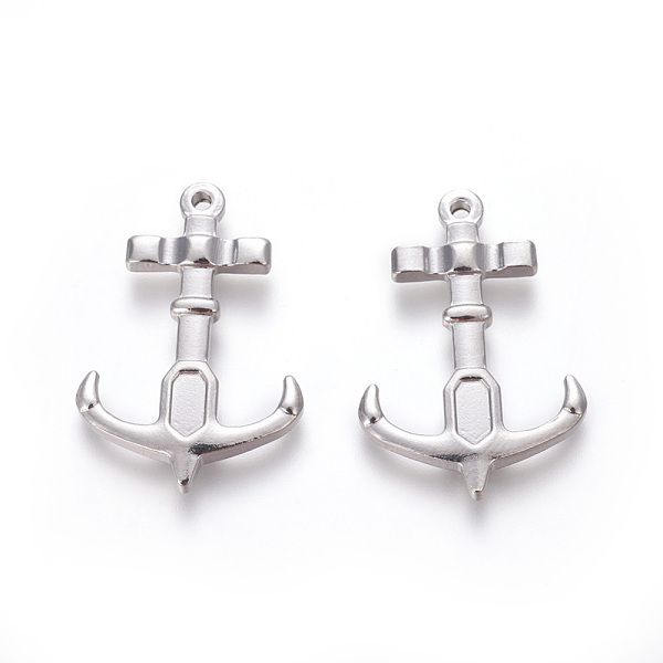 

PandaHall 201 Stainless Steel Pendants, Anchor, Stainless Steel Color, 34.5x22.5x3.1mm, Hole: 1.6mm 201 Stainless Steel Anchor & Helm