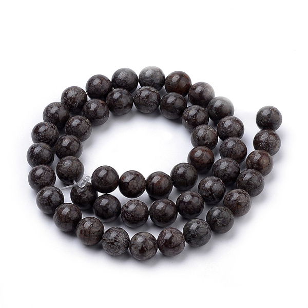 Brins De Perles D'obsidienne De Flocon De Neige Brun Naturel