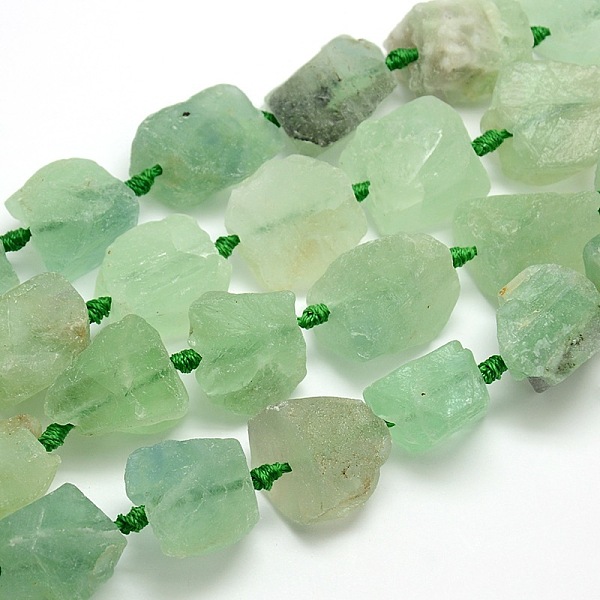 

PandaHall Raw Rough Natural Fluorite Nuggets Bead Strands, 15~27x19~22x10~14mm, Hole: 3mm, about 17pcs/strand, 16.53 inch Fluorite Nuggets