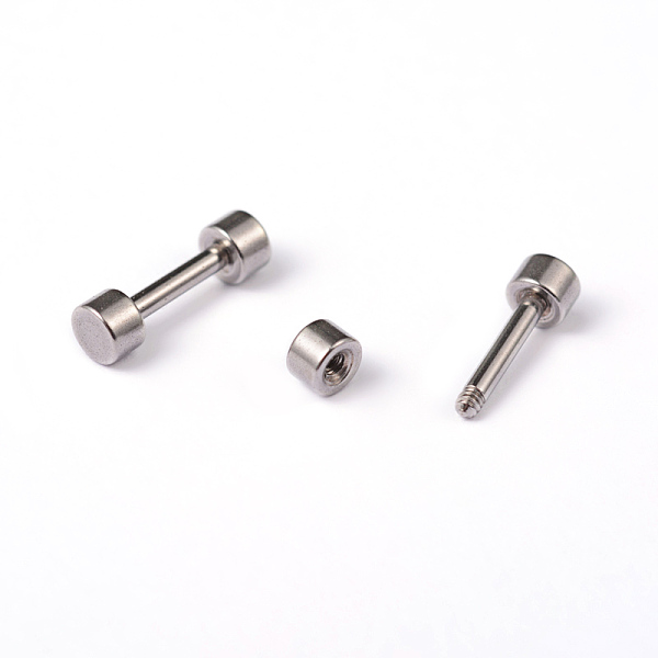

PandaHall Flat Round 304 Stainless Steel Barbell Cartilage Earrings, Screw Back Earrings, Hypoallergenic Earrings, Stainless Steel Color...