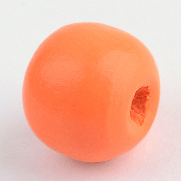

PandaHall Natural Wood Beads, Dyed, Round, Orange Red, 12x11mm, Hole: 4mm, about 1800pcs/1000g Wood Round Red