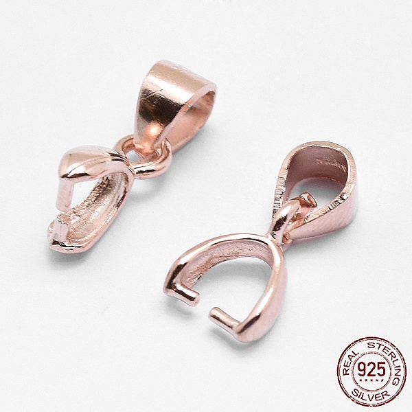 

PandaHall 925 Sterling Silver Pendant Bails, Ice Pick & Pinch Bails, Rose Gold, 9.5x5.5x3mm, Hole: 3x4mm, Pin: 0.8mm Sterling Silver