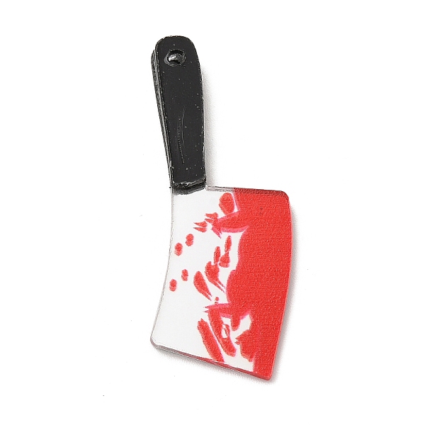 

PandaHall Halloween Printed Opaque Acrylic Pendants, Knife, Tool, 47x17.5x4mm, Hole: 1.8mm Acrylic Tool