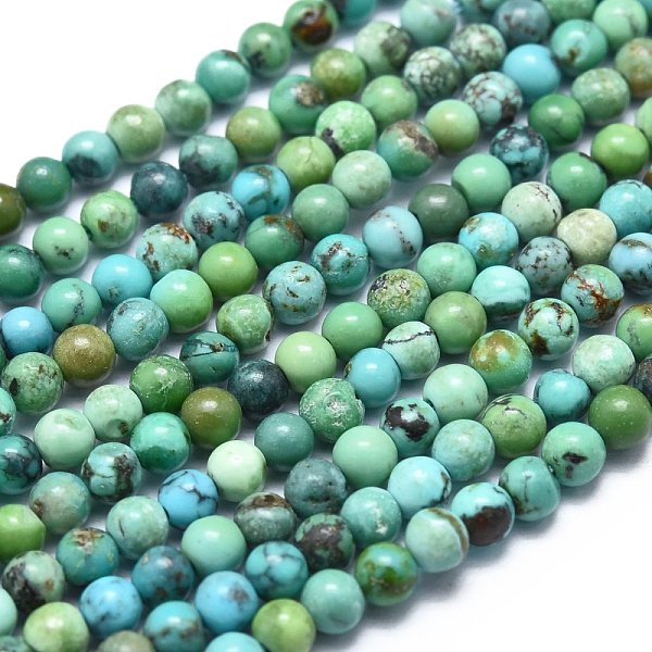 

PandaHall Natural Turquoise Beads Strands, Round, 3mm, Hole: 0.5mm, about 130pcs/Strand, 15.35 inch(39cm) Natural Turquoise Round Green