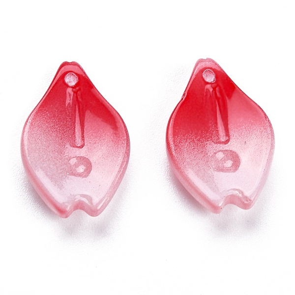 

PandaHall Transparent Glass Pendants, Petaline, Red, 18.5x12x4mm, Hole: 1.2mm Glass Petaline Red