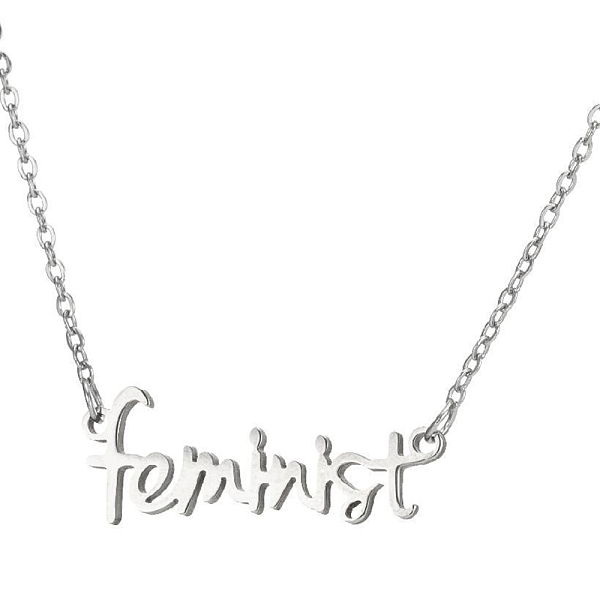 

PandaHall 201 Stainless Steel Word Feminist Pendant Necklace, Feminism Jewelry for Women, Stainless Steel Color, 8.27 inch~19.69 inch...