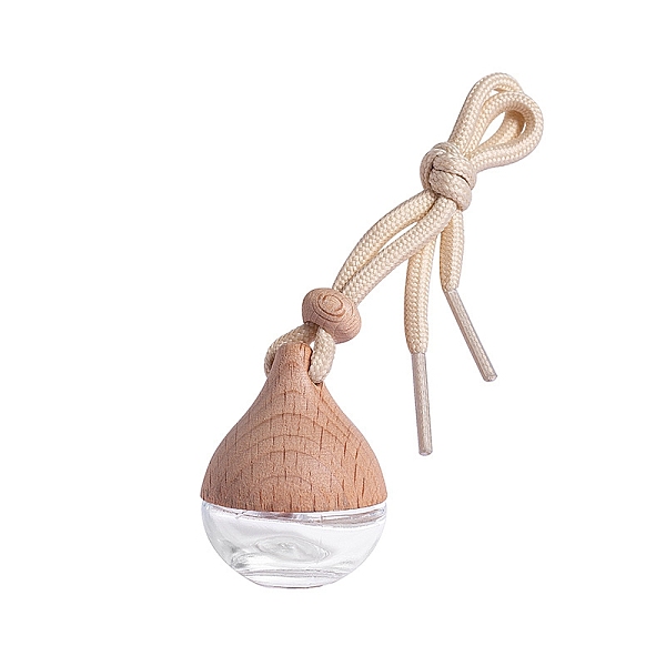 

PandaHall Teardrop Glass Perfume Bottle Hanging Ornament, with Wood, for Car Rear View Mirror Decoration, BurlyWood, 45x35mm, Capacity: 6ml..., Orange