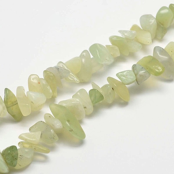 

PandaHall Chip Natural New Jade Beads Strands, 2~8x2~15mm, Hole: 1mm, about 31.5 inch New Jade Chip