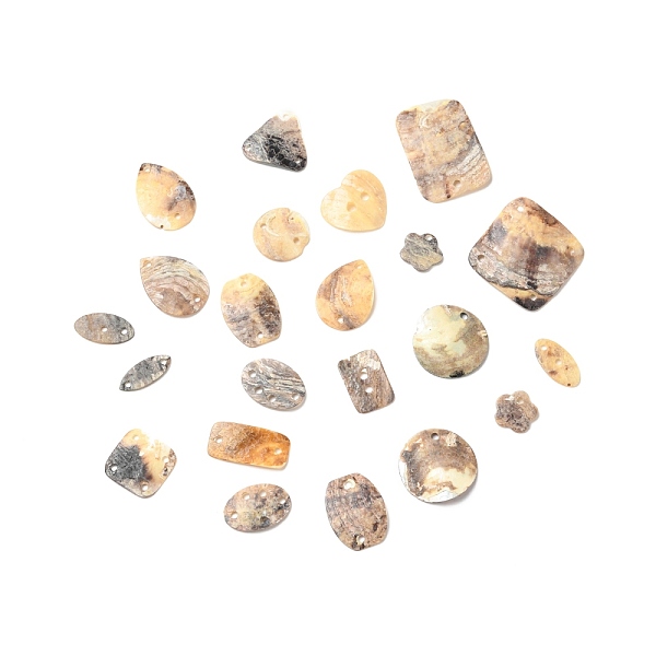 

PandaHall Mixed Shapes Natural Mother of Pearl Buttons, Oval & Rectangle & Teardrop, Mixed Color, 5.5~22.5x5.5~25x1.5~3mm, Hole: 1.5~2mm..., Multicolor