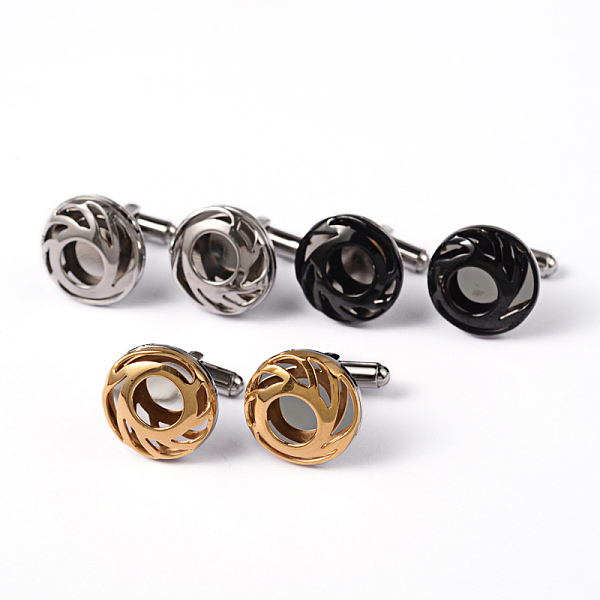 

PandaHall Flat Round 304 Stainless Steel Cufflinks, Mixed Color, 20.5mm Stainless Steel Flat Round Multicolor