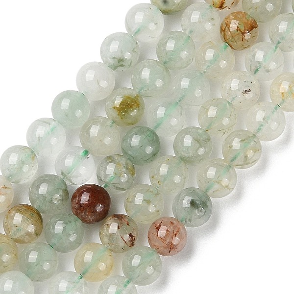 

PandaHall Natural Green Rutilated Quartz Beads Strands, Round, 6mm, Hole: 0.8mm, about 60pcs/strand, 15.47''(39.3cm) Rutilated Quartz Round