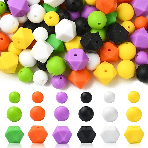Thème d'Halloween 100 pièces 18 styles de perles en silicone