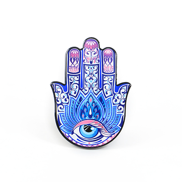 

PandaHall Porcelain Cup Mats, Coasters, with Anti-slip Cork Bottom, Water Absorption Heat Insulation, Hamsa Hand/Hand of Miriam with Eye...