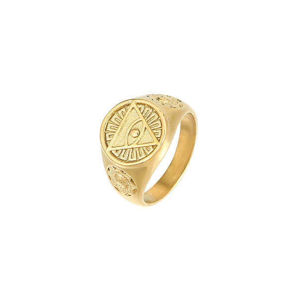 

PandaHall Stainless Steel Gold Plated Ring with Eye Stainless Steel Eye