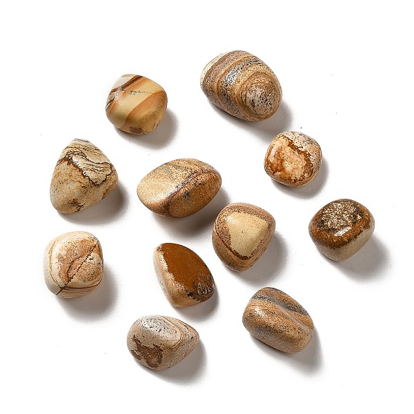 

PandaHall Natural Picture Jasper Beads, Tumbled Stone, Healing Stones for 7 Chakras Balancing, Crystal Therapy, Meditation, Reiki, Vase...