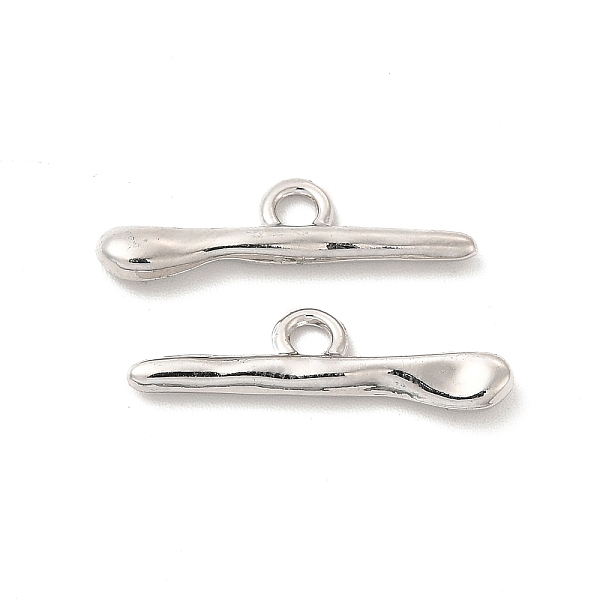 

PandaHall Alloy Pendants, Long-Lasting Plated, Cadmium Free & Lead Free, Irregular Shape, Platinum, 6x22x2.2mm, Hole: 2.2mm Alloy Others