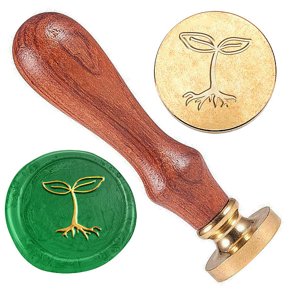 

PandaHall DELORIGIN Plantlet Wax Sealing Stamp, 1" Leaf Brass Head Wax Stamp Removable Wax Stamp Head with Wooden Handle for Wedding...