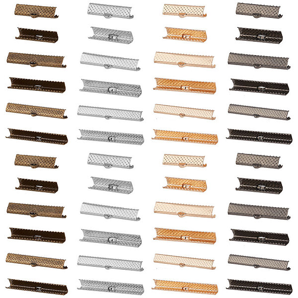 72Pcs 12 Style Iron Ribbon Ends