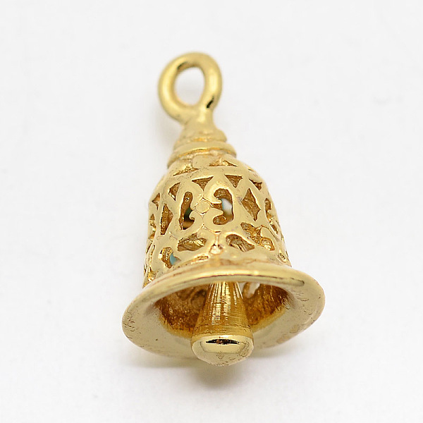 

PandaHall Brass Bell Pendants, Golden, 16x9mm, Hole: 1mm Brass Bell