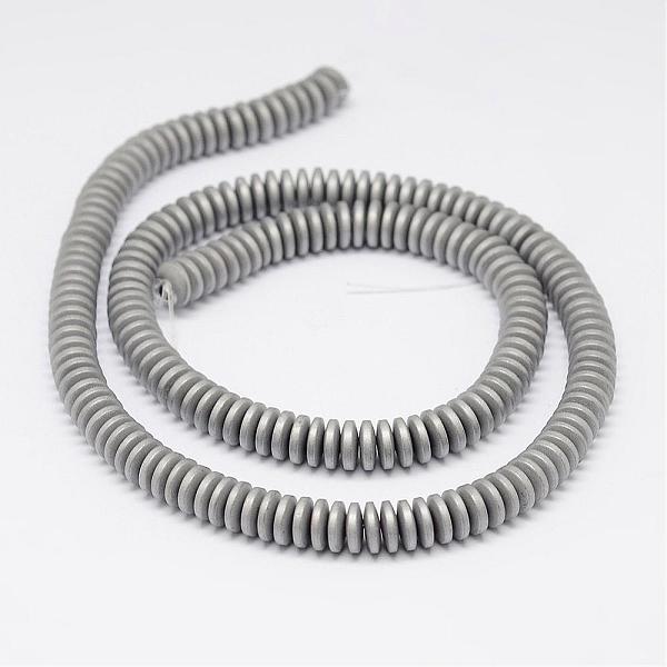 

PandaHall Non-magnetic Synthetic Hematite Beads Strands, Heishi Beads, Disc/Flat Round, Matte, Platinum Plated, 6x2mm, Hole: 1mm, about...