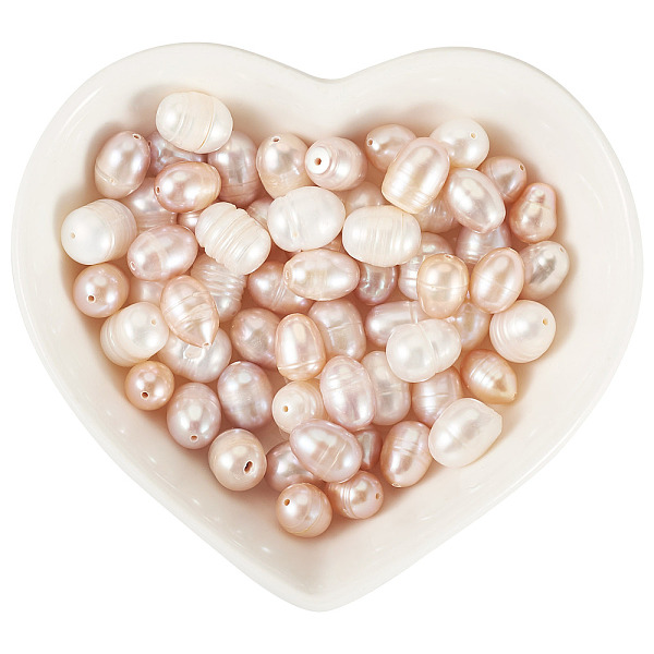 60 pz 3 stili di fili di perle d'acqua dolce coltivate naturali