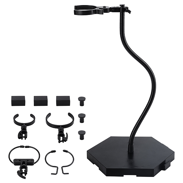 

PandaHall FINGERINSPIRE Doll Figure Stand (Snake-like flexible metal hose) Action Assembly Action Figure Display Holder Base Black Doll...