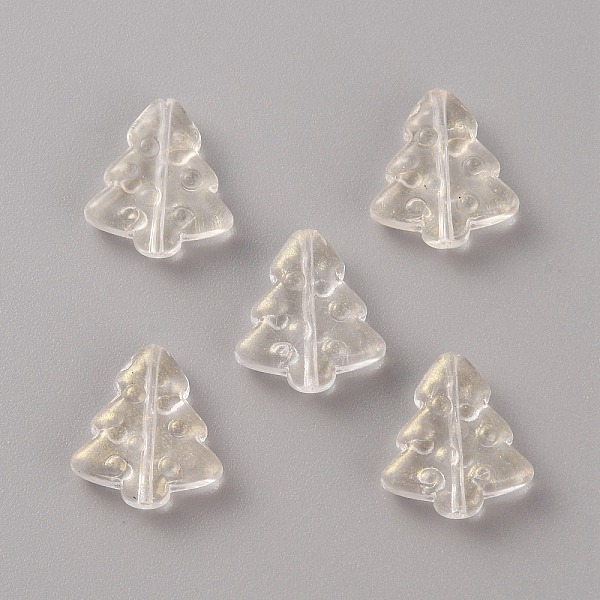 

PandaHall Handmade Lampwork Beads, with Glitter Powder, Christmas Trees, Clear, 16x15x5mm, Hole: 1mm Lampwork Tree Clear