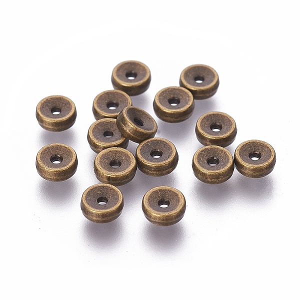 

PandaHall Tibetan Style Alloy Beads, Cadmium Free & Nickel Free & Lead Free, Disc, Antique Bronze, 5x2mm, Hole: 1mm Alloy Disc