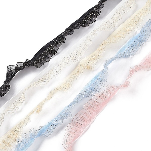 

PandaHall Double Tiers Pleated Chiffon Polyester Ribbons, Costume Accessories, Stripe Pattern, Mixed Color, 3/4 inch(20mm), 2m/pc Polyester..., Multicolor
