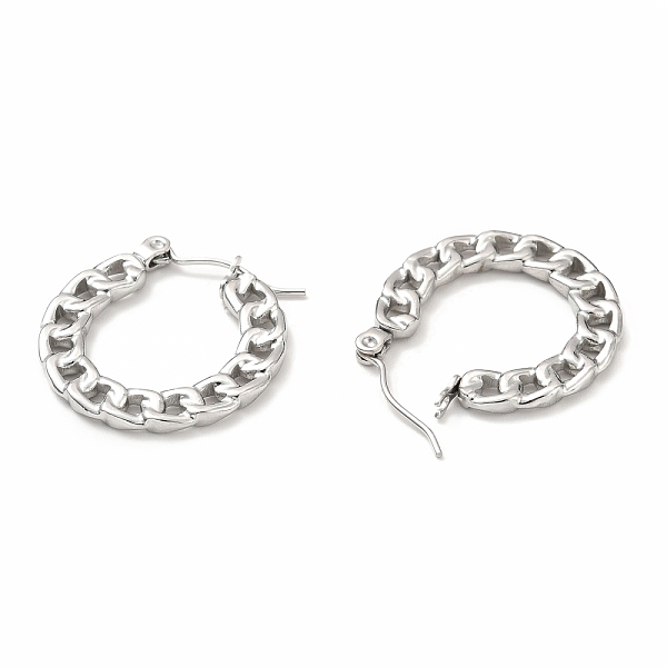 

PandaHall 304 Stainless Steel Curb Chain Shape Stud Earrings for Women, Stainless Steel Color, 20x22x2mm, Pin: 0.7mm 304 Stainless Steel...