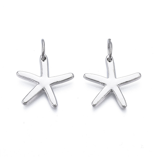

PandaHall Rack Plating Alloy Pendants, Cadmium Free & Lead Free, with Jump Rings, Star, Platinum, 20x21x1.5mm, Jump Ring: 8x1mm, 6mm inner...