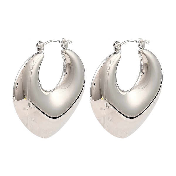 

PandaHall 304 Stainless Steel Hoop Earrings for Women, Teardrop, Stainless Steel Color, 36x40x7.5mm 304 Stainless Steel Teardrop