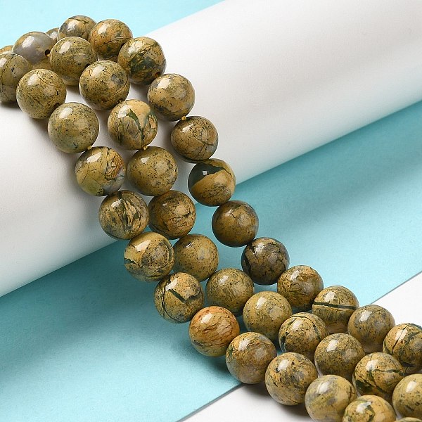 

PandaHall Natural Verdite Stone Beads Strands, Grade AB, Round, 8mm, Hole: 1mm, about 51pcs/strand, 16.14''(41cm) Natural Gemstone Round