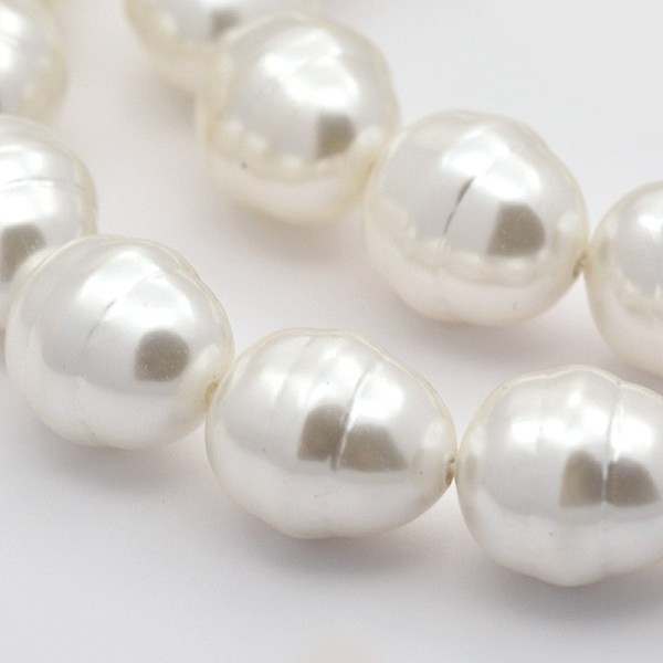 

PandaHall Oval Shell Pearl Bead Strands, Polished, Beige, 15x13x12mm, Hole: 1mm, about 26pcs/strand, 15.7 inch Shell Pearl Oval Yellow