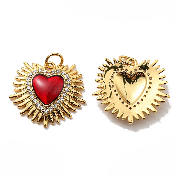 

PandaHall Rack Plating Brass Grade AAA Cubic Zirconia Pendants, with Enamel, Lead Free & Cadmium Free, Long-Lasting Plated, Heart, Real 18K...