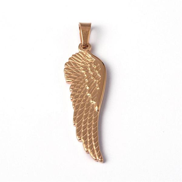 

PandaHall 304 Stainless Steel Pendants, Wing, Golden, 38.5x13x3mm, Hole: 4x6mm 304 Stainless Steel Wing