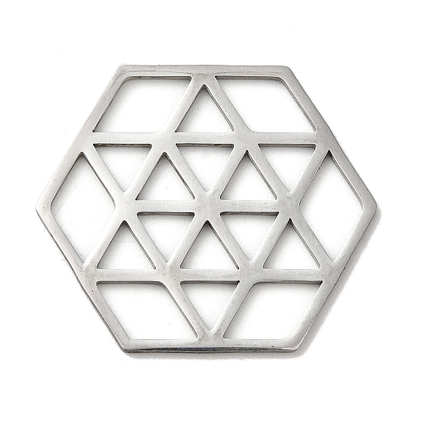 

PandaHall 201 Stainless Steel Pendants, Hexagon, Stainless Steel Color, 24.5x28x1mm, Hole: 3.5x3.5mm 201 Stainless Steel Hexagon