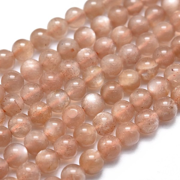 

PandaHall Natural Peach Moonstone Beads Strands, Grade A, Round, 4~4.5mm, Hole: 0.5mm, about 102pcs/Strand, 15.35 inch(39cm) Peach Moonstone...
