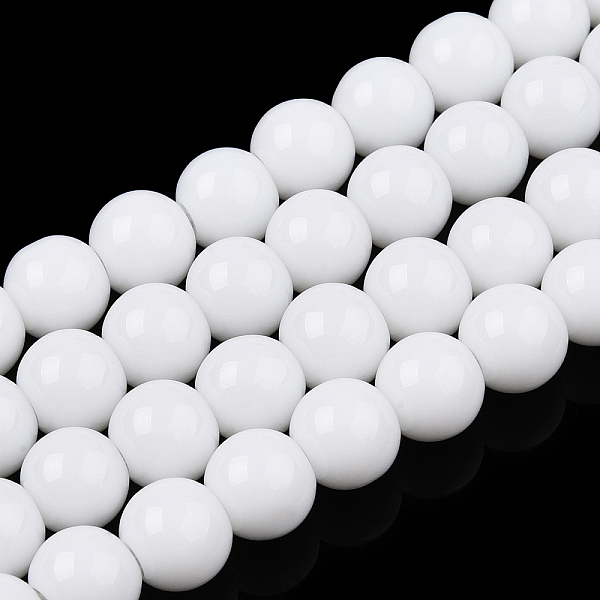

PandaHall Opaque Solid Color Glass Beads Strands, Round, White, 6~6.5mm, Hole: 1.4mm, about 67~70pcs/strand, 14.76 inch~15.16 inch...