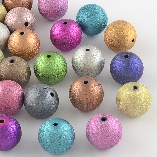 

PandaHall Crapy Exterior Acrylic Beads, Round, Mixed Color, 20mm, Hole: 2mm, about 105pcs/500g Acrylic Round Multicolor