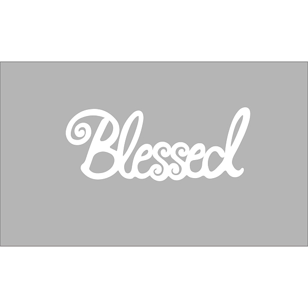 

PandaHall Laser Cut Basswood Wall Sculpture, for Home Decoration Kitchen Supplies, Word Blessed, White, 120x300x5mm Wood Word White